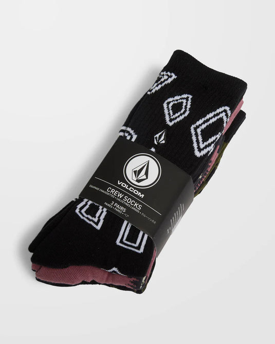Volcom Men's Print Mixer Socks Multi D6312614_MLT