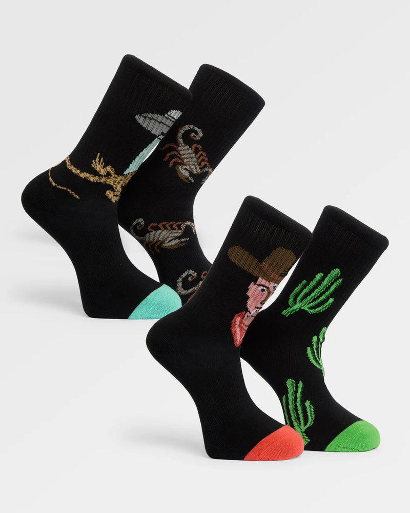 Load image into Gallery viewer, Volcom Men's Mickey Mason Socks (2 Pack) Multi D6312619_MLT
