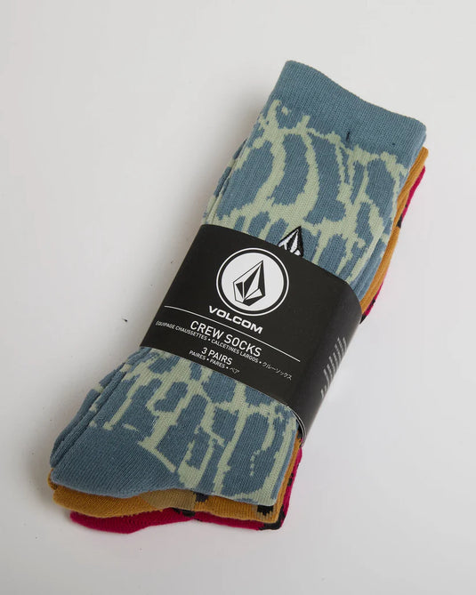 Volcom Men's Print Mixer Socks 2 Mix D6312620_MIX