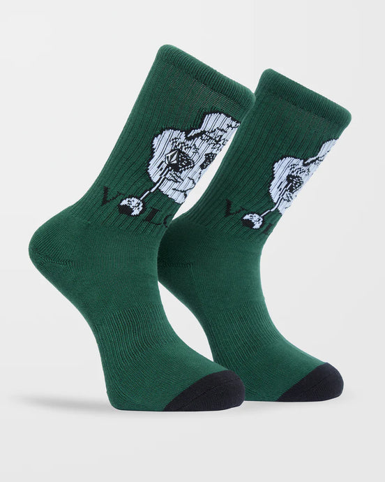 Volcom Men's Heavy Tone Socks Vineyard Green D6332504_VYG