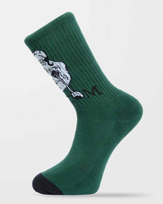Volcom Men's Heavy Tone Socks Vineyard Green D6332504_VYG