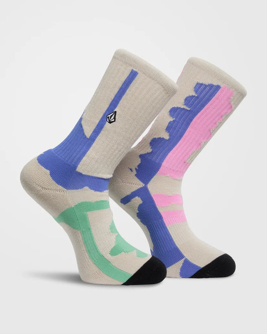 Volcom Men's Carrau Print Mixer Socks Multi D6332601-MLT