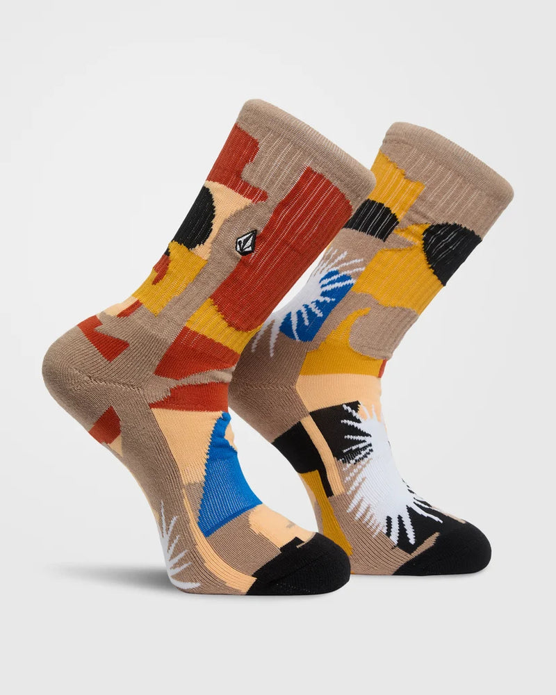 Load image into Gallery viewer, Volcom Men's Carrau Print Mixer Socks Multi D6332601-MLT
