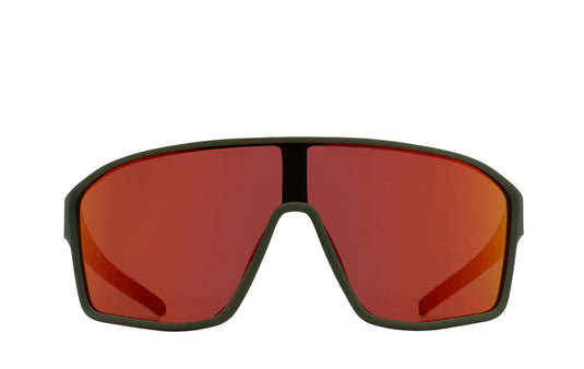 Red Bull Unisex Spect Daft Sunglasses Olive with Red Mirror DAFT-015