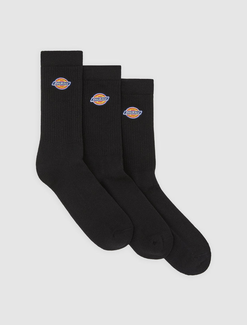Load image into Gallery viewer, Dickies Unisex Valley Grove Socks (3 Pack) Black DK0A4X82BLK
