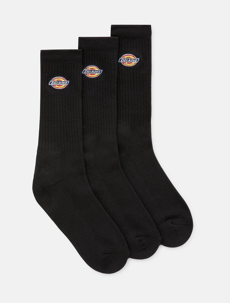 Load image into Gallery viewer, Dickies Unisex Valley Grove Socks (3 Pack) Black DK0A4X82BLK
