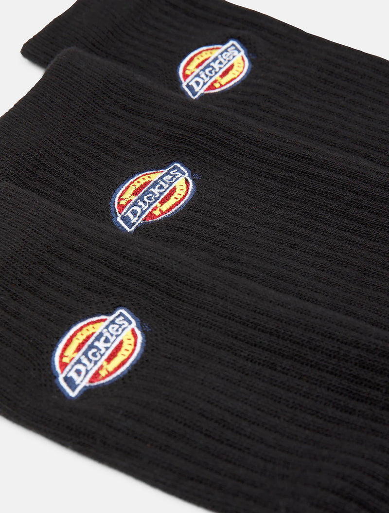 Load image into Gallery viewer, Dickies Unisex Valley Grove Socks (3 Pack) Black DK0A4X82BLK
