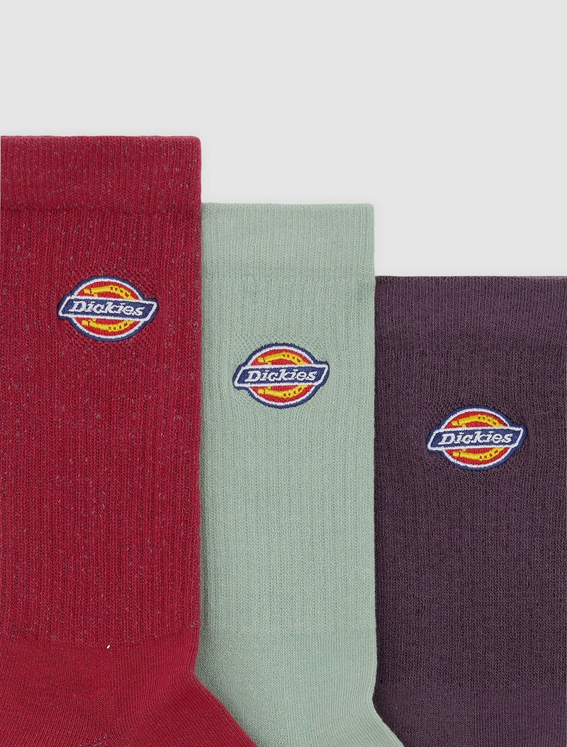 Load image into Gallery viewer, Dickies Unisex Valley Grove Socks (3 Pack) Red DK0A4X82L791

