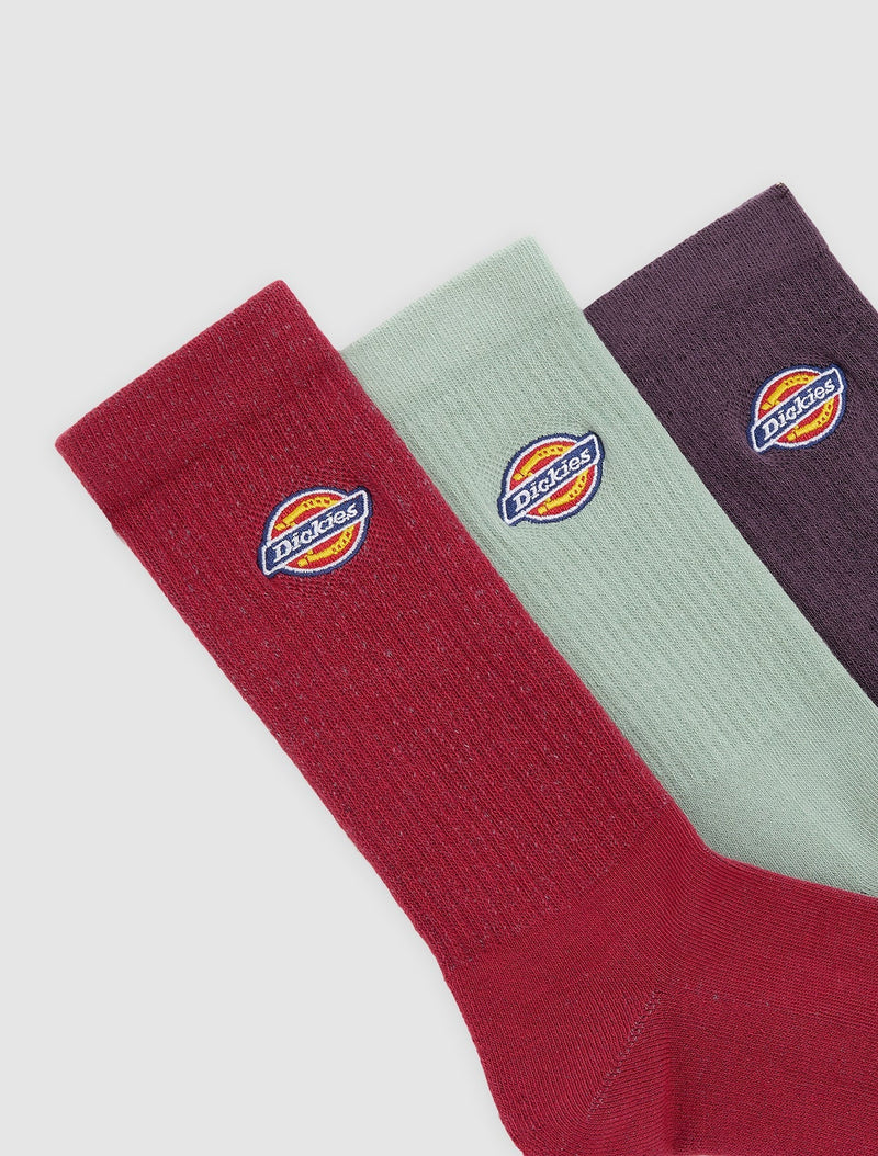 Load image into Gallery viewer, Dickies Unisex Valley Grove Socks (3 Pack) Red DK0A4X82L791
