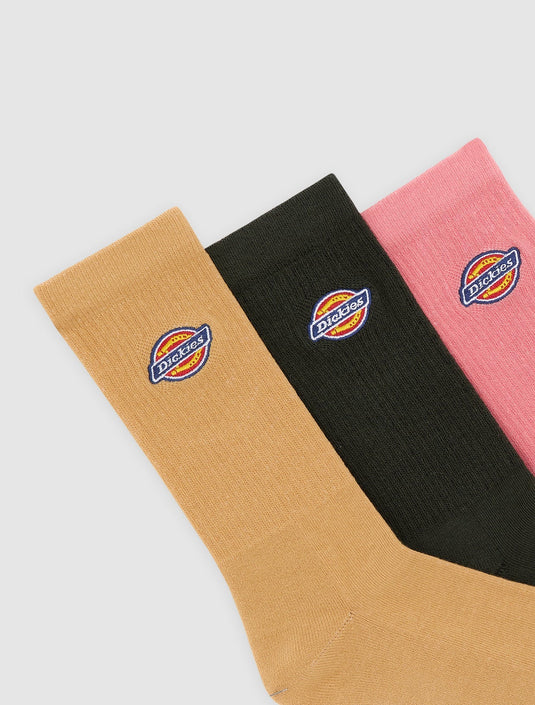 Dickies Unisex Valley Grove Socks (3 Pack) Peach Blossom DK0A4X82L951
