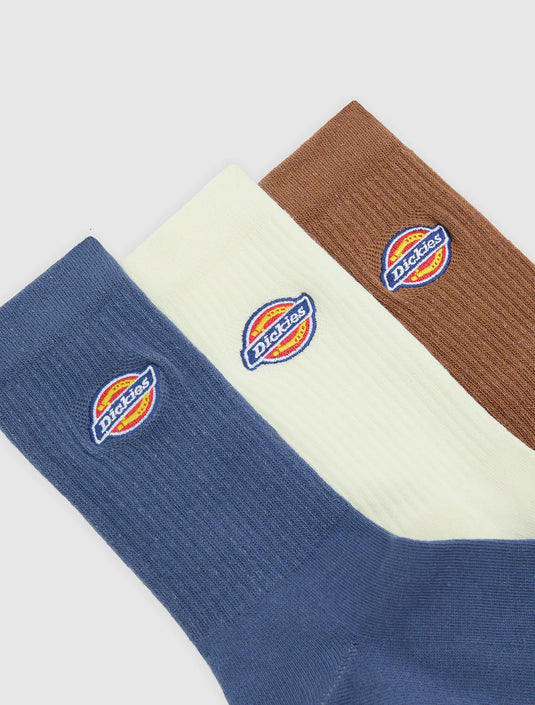 Dickies Unisex Valley Grove Socks (3 Pack) Retro Indigo DK0A4X82RI2