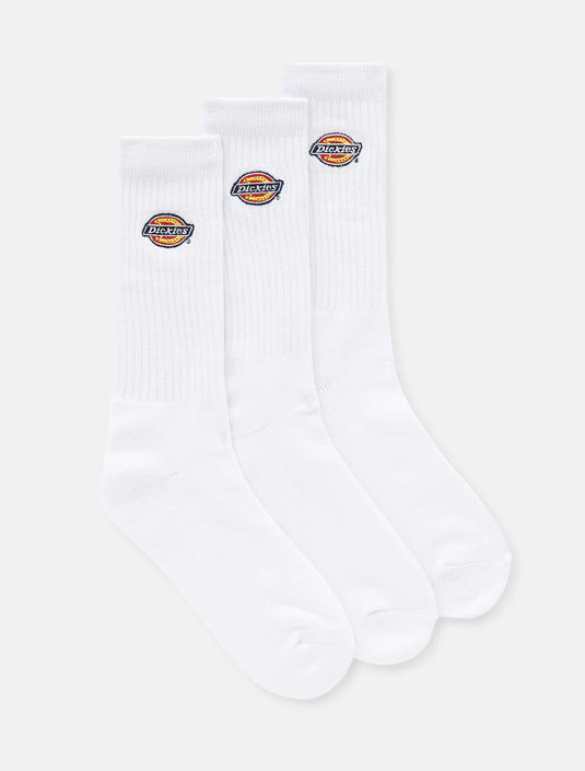 Dickies Unisex Valley Grove Socks (3 Pack) White DK0A4X82WHX