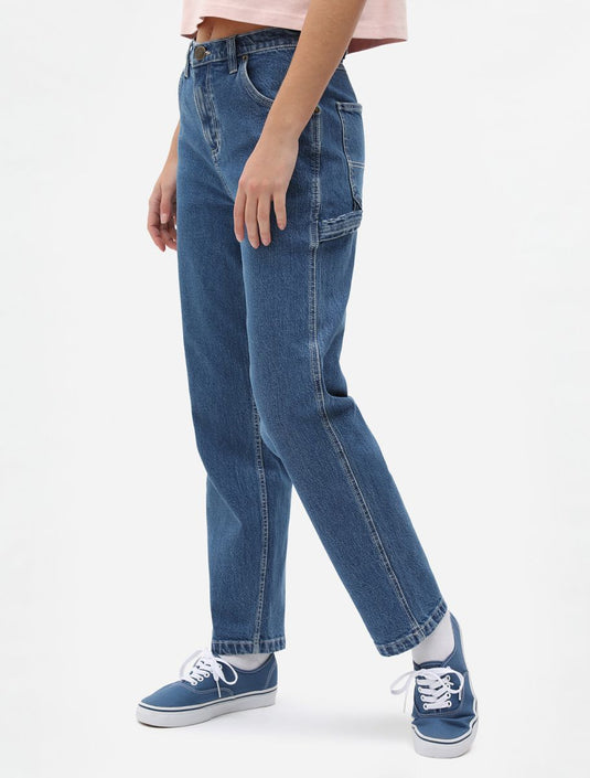 Dickies Women's Ellendale Denim Trousers Classic Blue DK0A4XEKCLB1