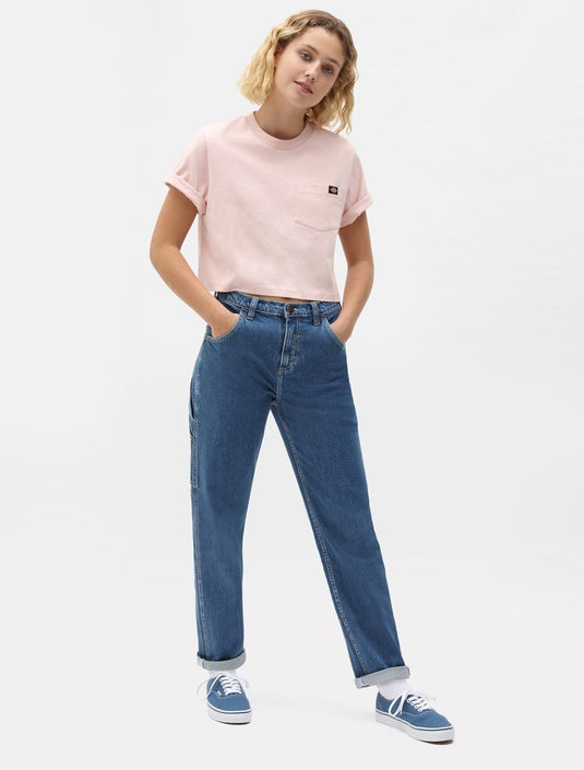 Dickies Women's Ellendale Denim Trousers Classic Blue DK0A4XEKCLB1