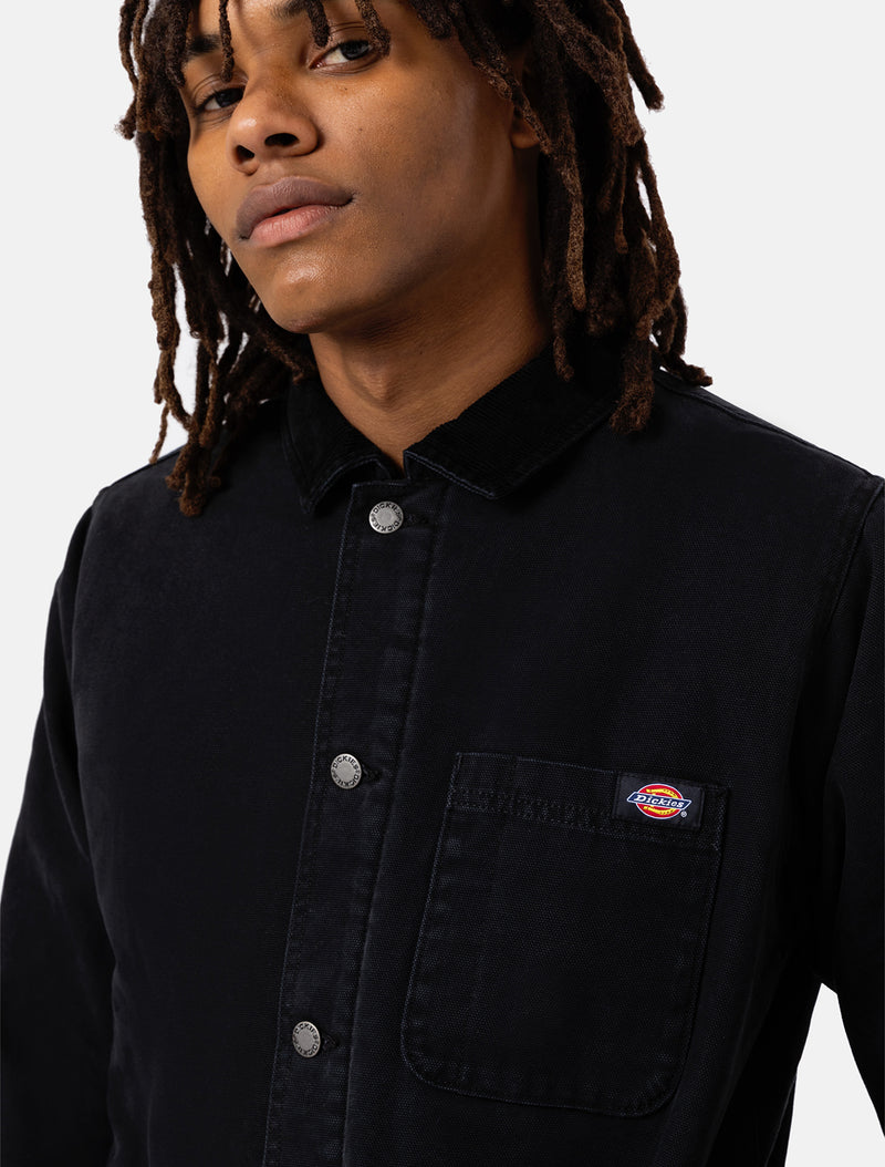 Load image into Gallery viewer, Dickies Duck Canvas Chore Coat Stone Washed Black DK0A4XGAC401
