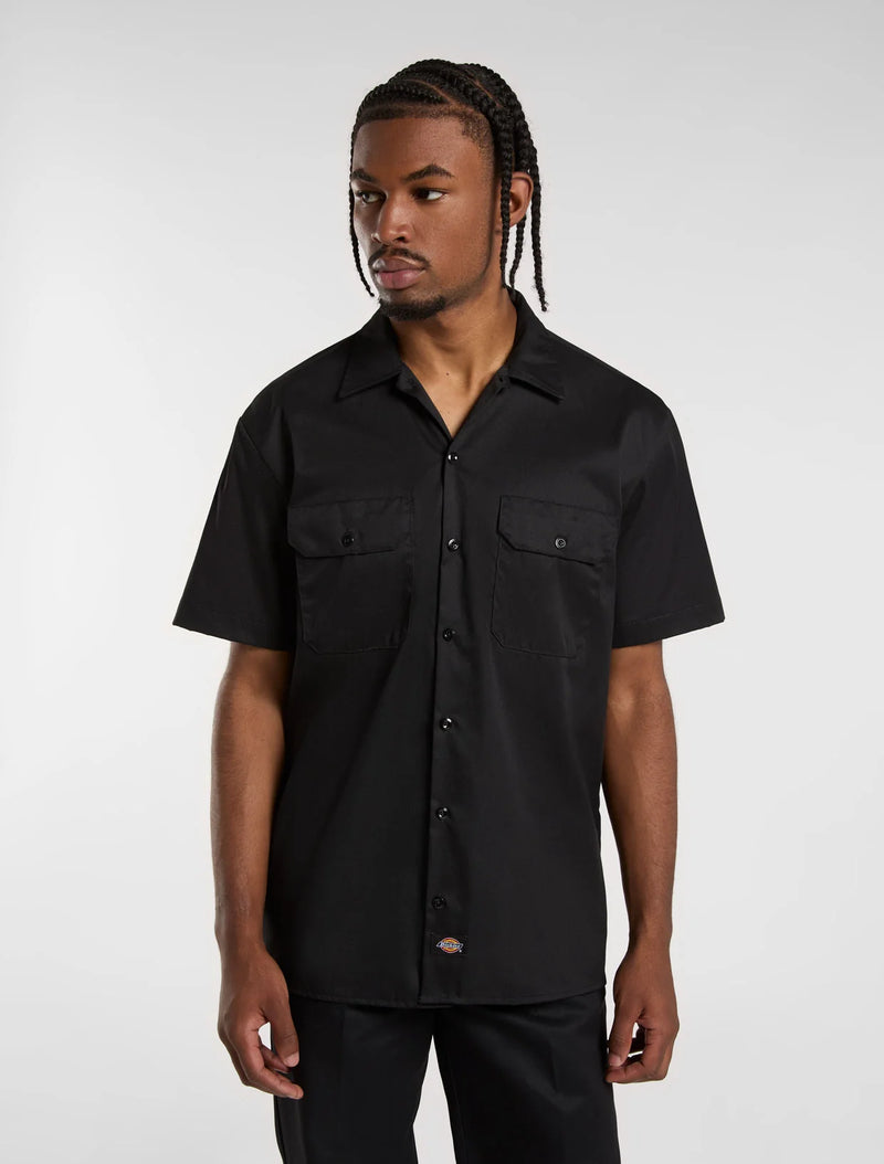 Load image into Gallery viewer, Dickies Men's Short Sleeve Work Shirt Black DK0A4XK7BLK

