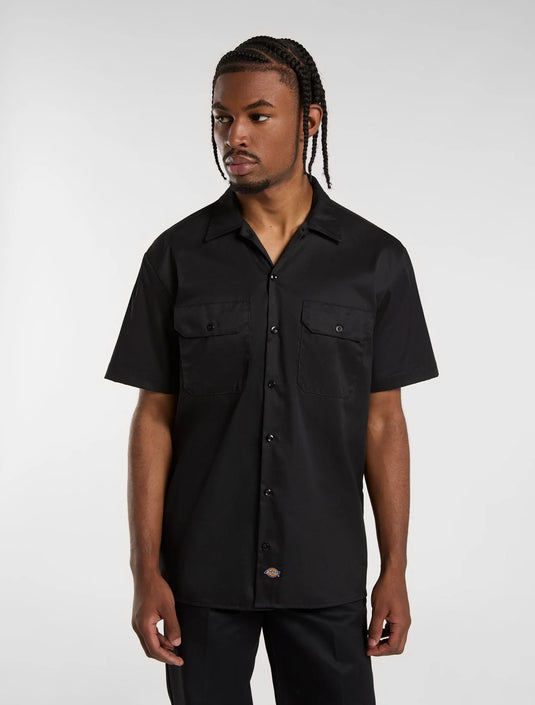 Dickies Men's Short Sleeve Work Shirt Black DK0A4XK7BLK