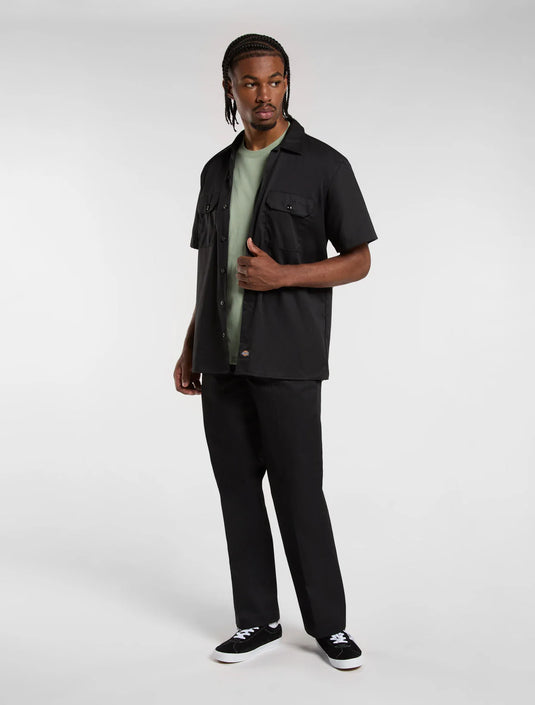 Dickies Men's Short Sleeve Work Shirt Black DK0A4XK7BLK
