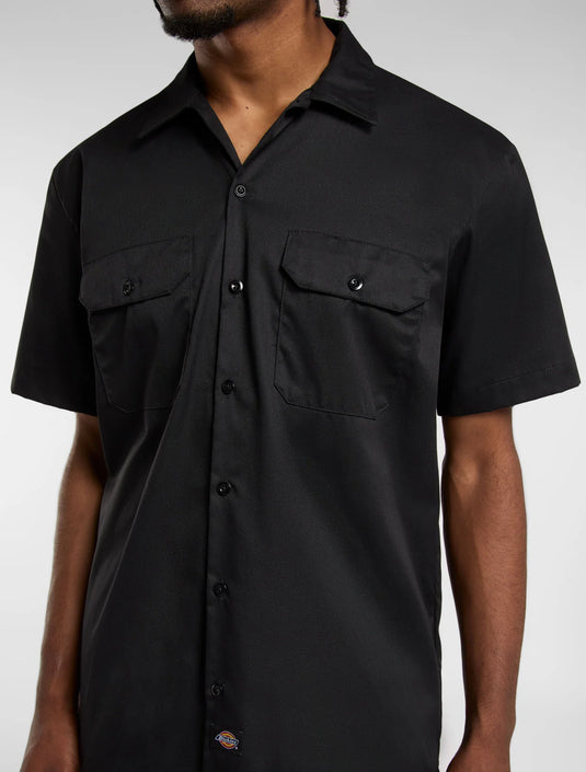 Dickies Men's Short Sleeve Work Shirt Black DK0A4XK7BLK