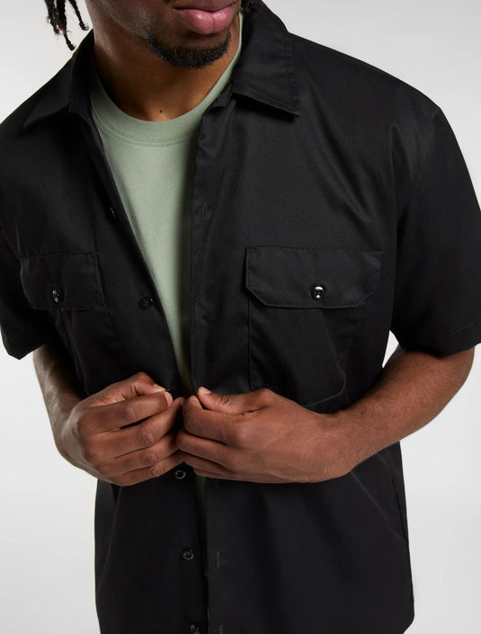 Dickies Men's Short Sleeve Work Shirt Black DK0A4XK7BLK