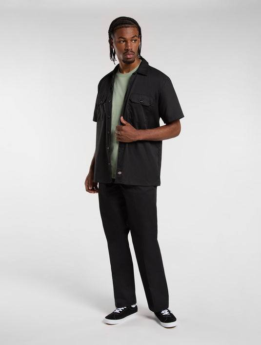 Dickies Men's Work Shirt Sleeve Shirt Black DK0A4XK7BLK