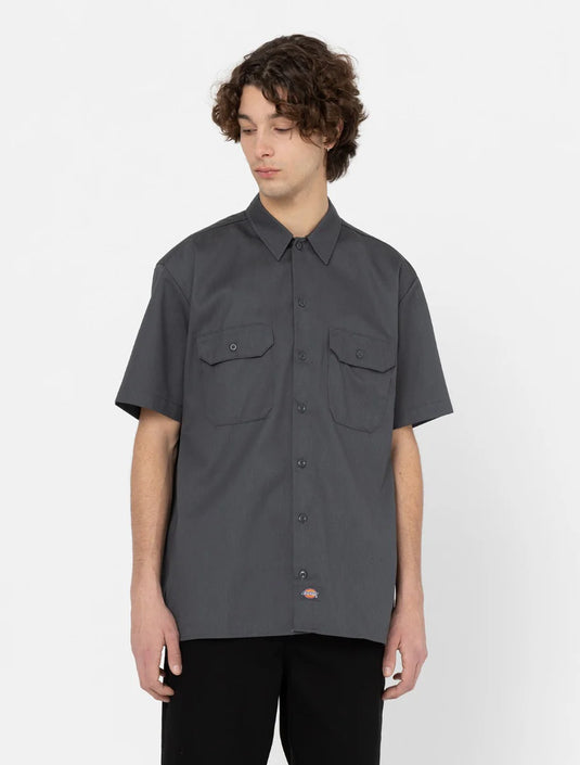 Dickies Men's Short Sleeve Work Shirt Coal Grey DK0A4XK7CH0