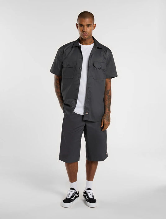 Dickies Men's Short Sleeve Work Shirt Coal Grey DK0A4XK7CH0