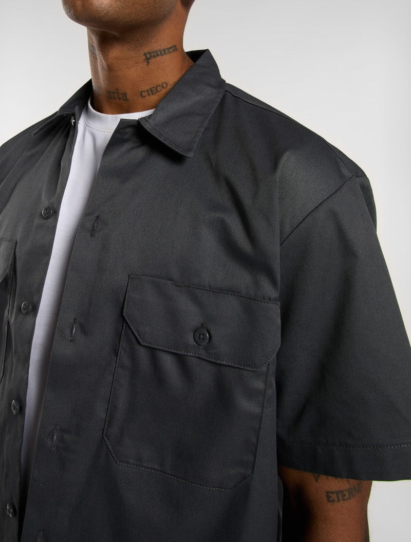 Load image into Gallery viewer, Dickies Men's Short Sleeve Work Shirt Coal Grey DK0A4XK7CH0
