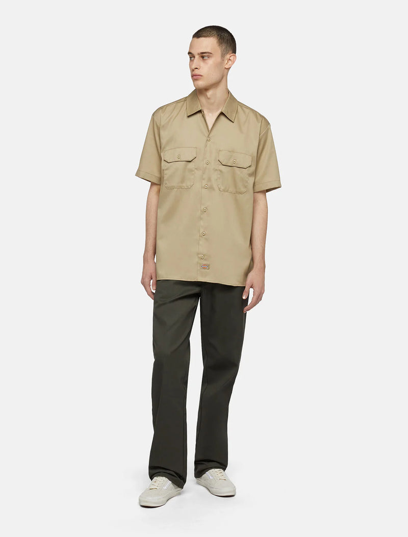Load image into Gallery viewer, Dickies Men's Short Sleeve Work Shirt Khaki DK0A4XK7KHK
