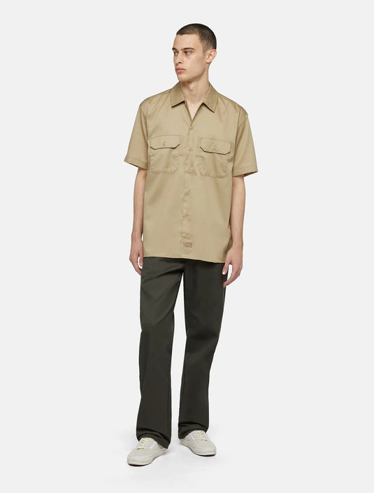 Dickies Men's Short Sleeve Work Shirt Khaki DK0A4XK7KHK