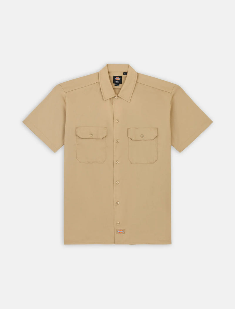 Load image into Gallery viewer, Dickies Men's Short Sleeve Work Shirt Khaki DK0A4XK7KHK
