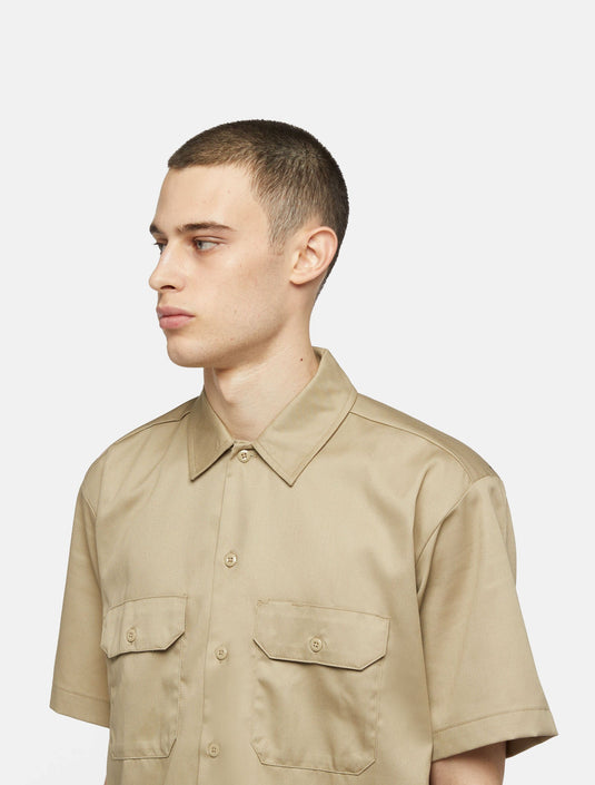 Dickies Men's Short Sleeve Work Shirt Khaki DK0A4XK7KHK