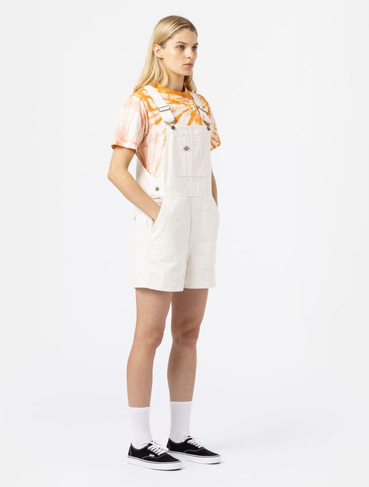 Dickies Women's Duck Canvas Short Bib Stone Washed Cloud DK0A4XPTC431