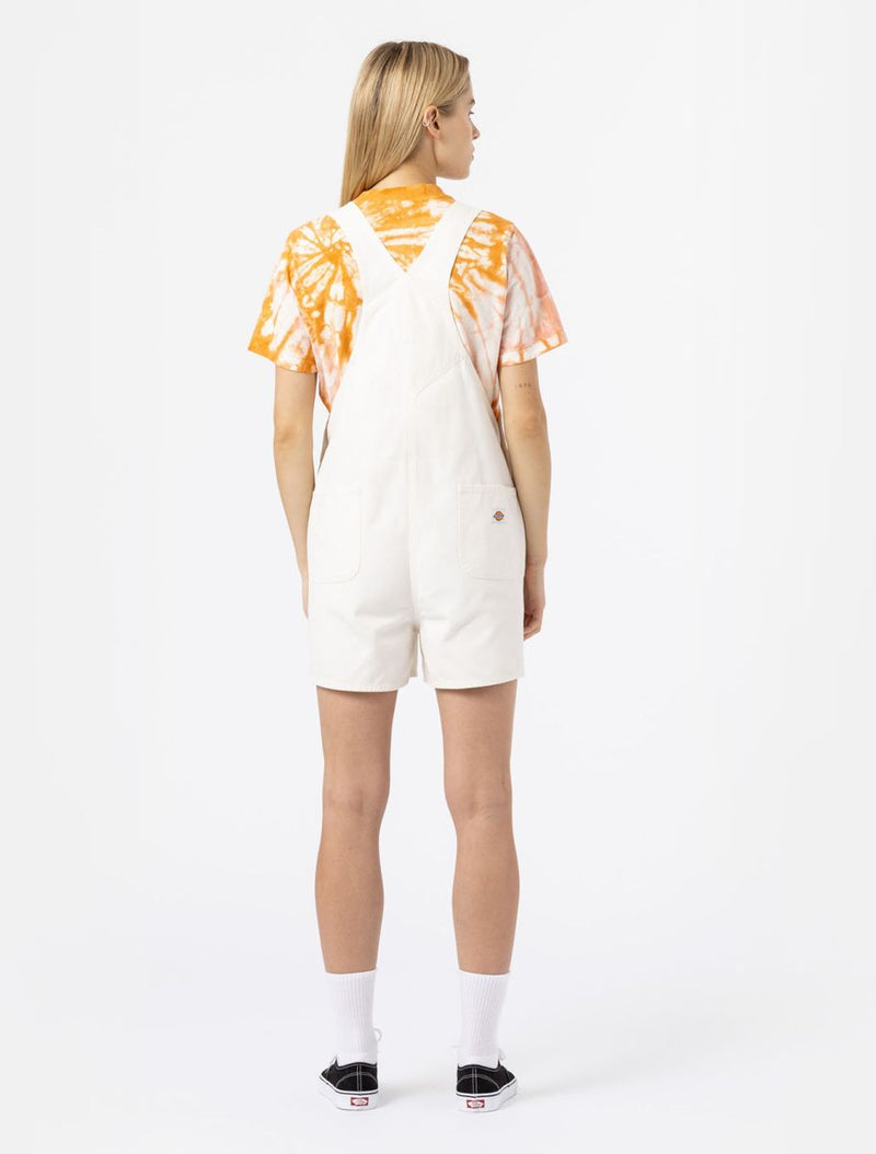Load image into Gallery viewer, Dickies Women&#39;s Duck Canvas Short Bib Stone Washed Cloud DK0A4XPTC431
