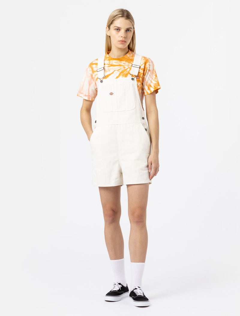 Load image into Gallery viewer, Dickies Women&#39;s Duck Canvas Short Bib Stone Washed Cloud DK0A4XPTC431
