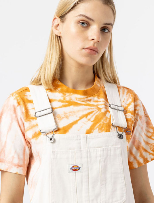 Dickies Women's Duck Canvas Short Bib Stone Washed Cloud DK0A4XPTC431