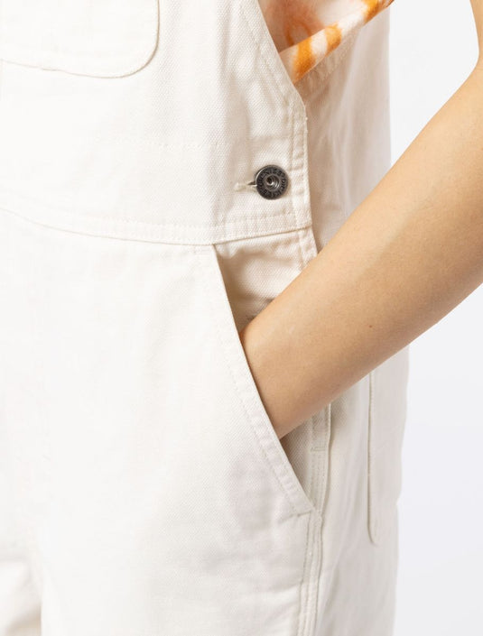 Dickies Women's Duck Canvas Short Bib Stone Washed Cloud DK0A4XPTC431