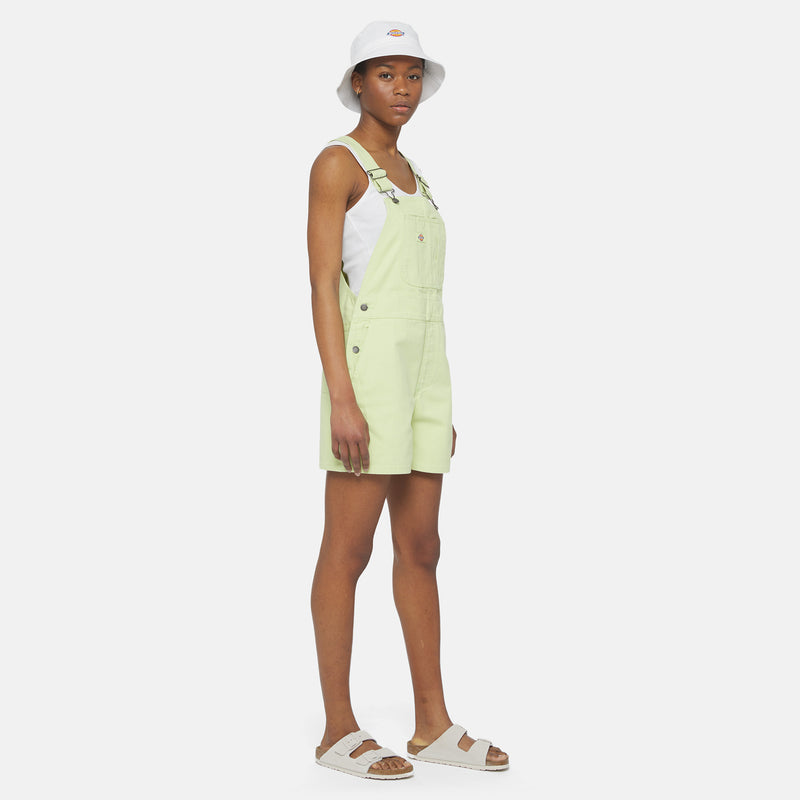 Load image into Gallery viewer, Dickies Women&#39;s Duck Canvas Short Bib Pale Green DK0A4XPTH701
