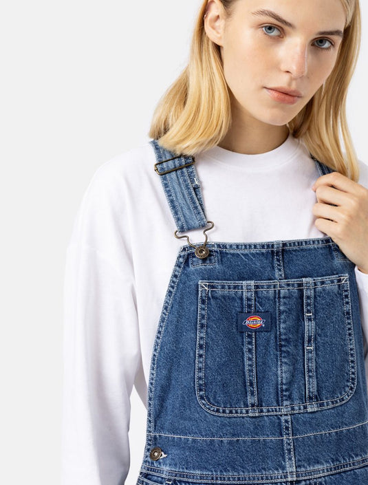 Dickies Women's Denim Classic Bib Classic Blue DK0A4XYCCLB