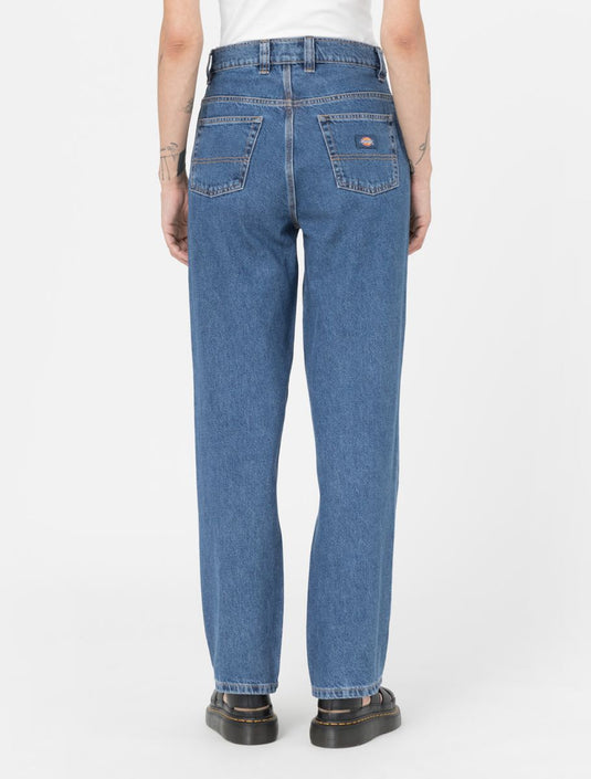 Dickies Women's Thomasville Denim Trousers Classic Blue DK0A4XYLCLB1