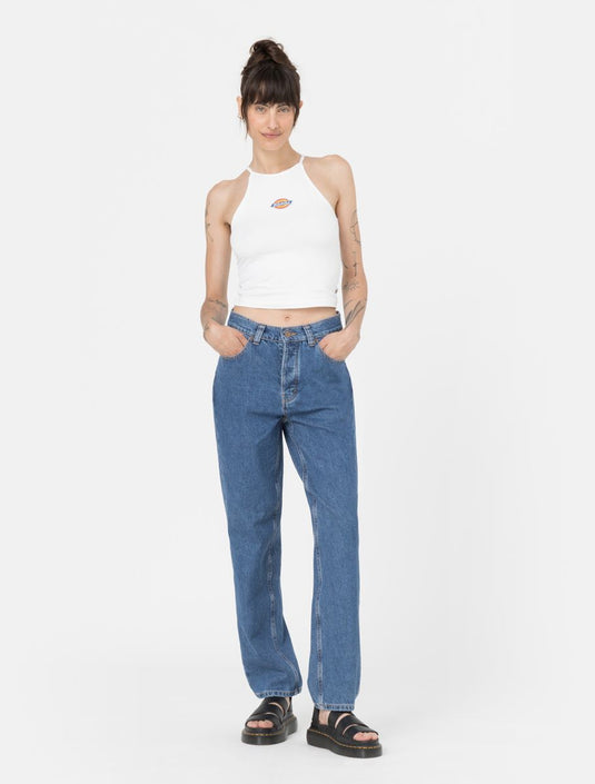 Dickies Women's Thomasville Denim Trousers Classic Blue DK0A4XYLCLB1