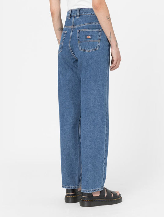 Dickies Women's Thomasville Denim Trousers Classic Blue DK0A4XYLCLB1