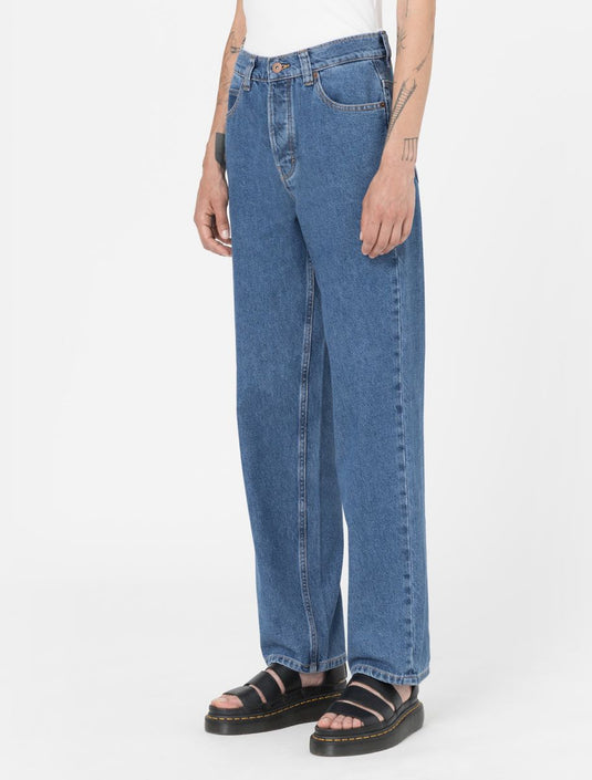 Dickies Women's Thomasville Denim Trousers Classic Blue DK0A4XYLCLB1