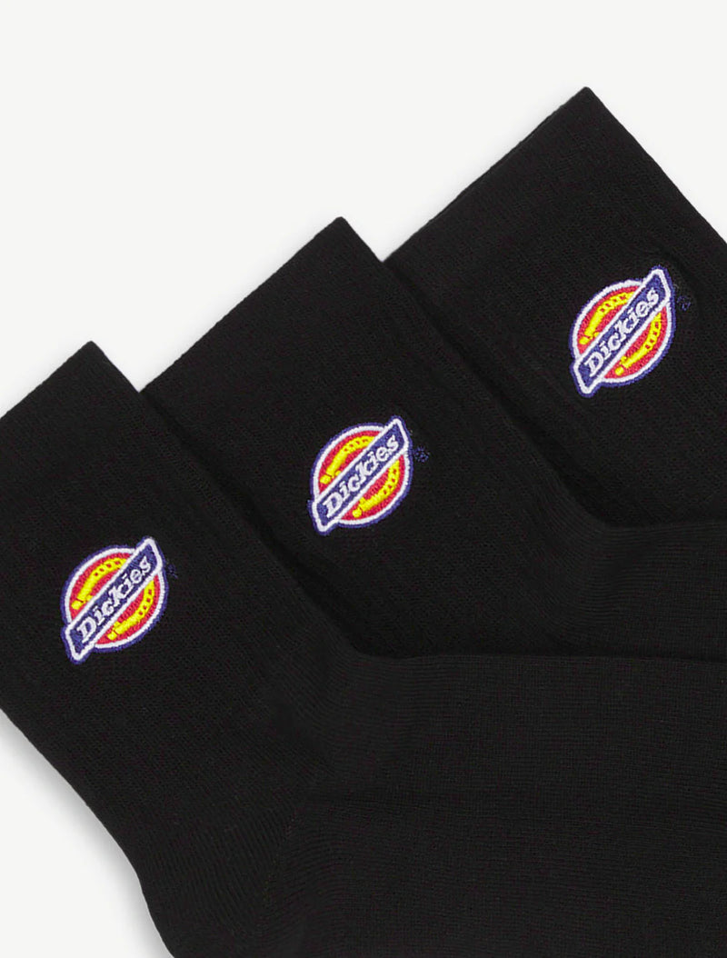 Load image into Gallery viewer, Dickies Unisex Valley Grove Mid Socks (3 Pack) Black DK0A4Y9OBLK
