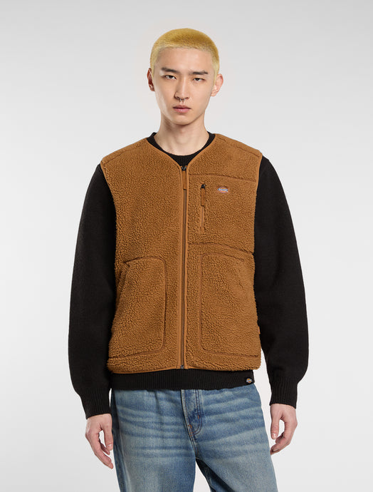 Dickies Men's Mount Hope Vest Fleece Brown Duck DK0A4YEG0BD