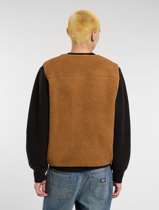 Dickies Men's Mount Hope Vest Fleece Brown Duck DK0A4YEG0BD