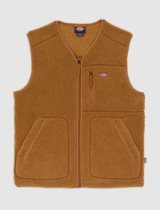 Dickies Men's Mount Hope Vest Fleece Brown Duck DK0A4YEG0BD