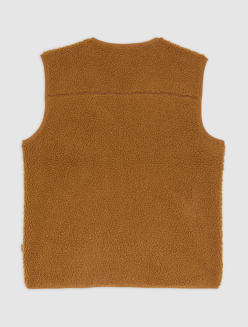 Load image into Gallery viewer, Dickies Men&#39;s Mount Hope Vest Fleece Brown Duck DK0A4YEG0BD
