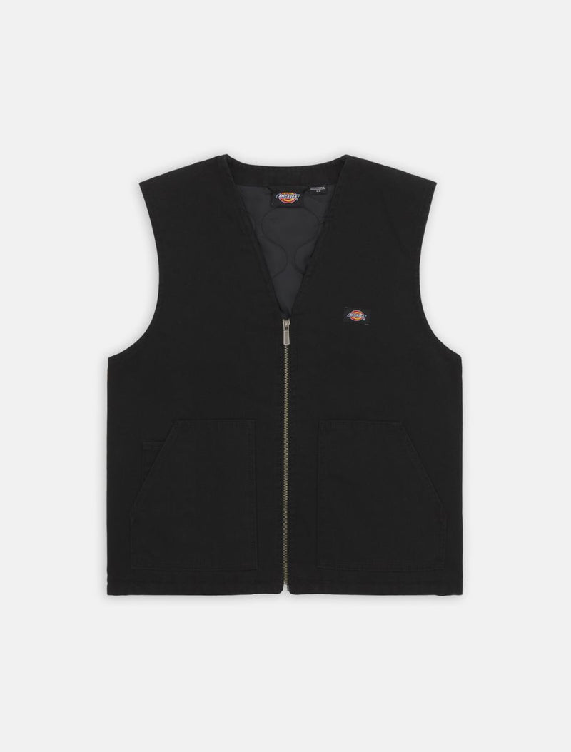 Load image into Gallery viewer, Dickies Men&#39;s Duck Canvas Gilet Vest Black DK0A4YQKC401
