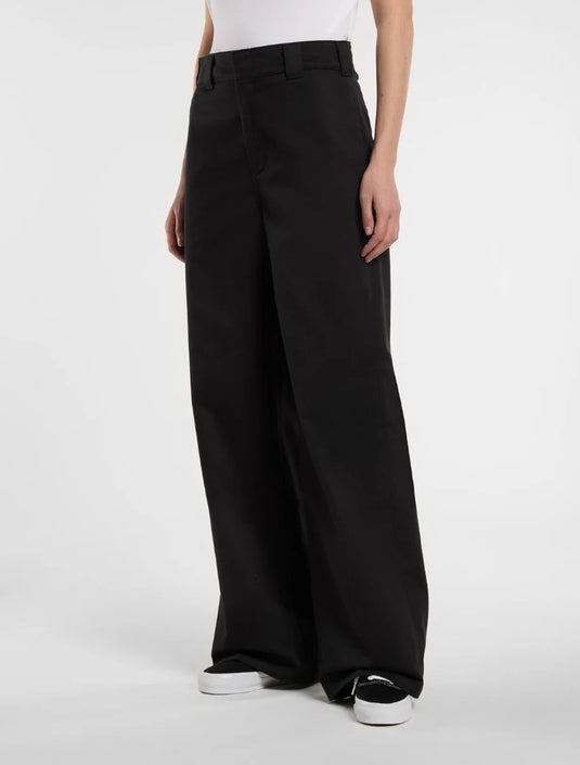 Dickies Women's Wide Leg work Pants Black DK0A4YSEBLK1
